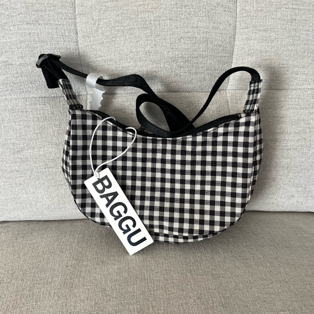 BAGGU Black and White Checkered Bag